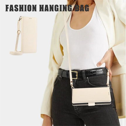 For Samsung Galaxy S23 Ultra Leather Case with Card Holder, Straps, Shockproof Wallet Phone Cover