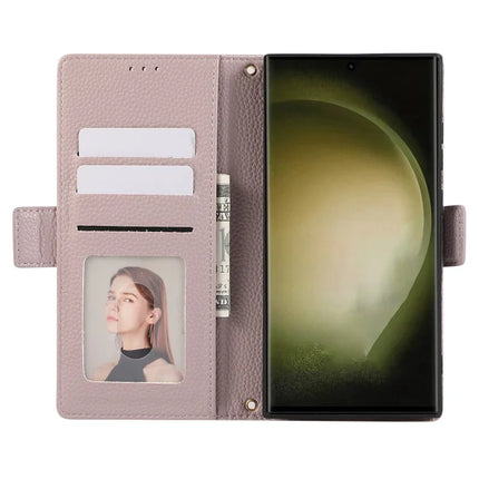 For Samsung Galaxy S23 Ultra Leather Case with Card Holder, Straps, Shockproof Wallet Phone Cover