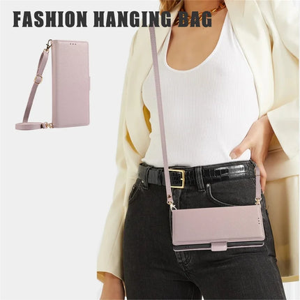 For Samsung Galaxy S23 Ultra Leather Case with Card Holder, Straps, Shockproof Wallet Phone Cover