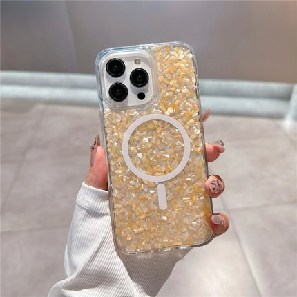 For iPhone 16 Pro Max Case Compatible with MagSafe Epoxy PC+TPU Shockproof Phone Cover