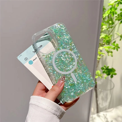 For iPhone 16 Pro Max Case Compatible with MagSafe Epoxy PC+TPU Shockproof Phone Cover