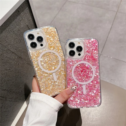For iPhone 16 Pro Max Case Compatible with MagSafe Epoxy PC+TPU Shockproof Phone Cover