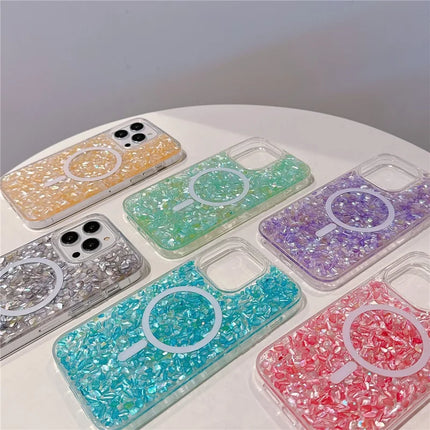 For iPhone 16 Pro Max Case Compatible with MagSafe Epoxy PC+TPU Shockproof Phone Cover