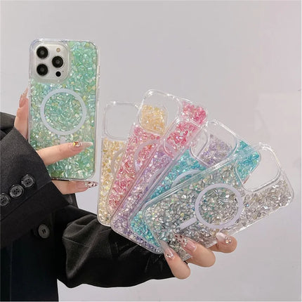 For iPhone 16 Pro Max Case Compatible with MagSafe Epoxy PC+TPU Shockproof Phone Cover
