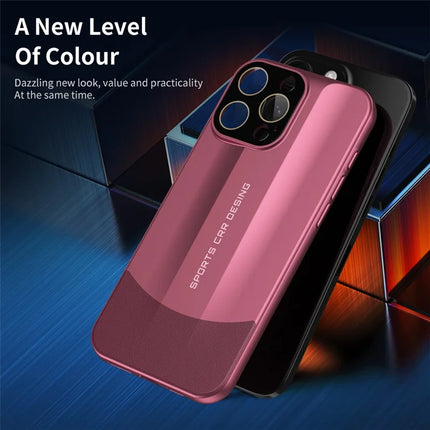 For iPhone 16 Pro Max Case Hard PC Phone Back Cover Built-In Glass Lens Film Full Protection