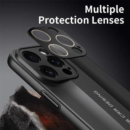 For iPhone 16 Pro Max Case Hard PC Phone Back Cover Built-In Glass Lens Film Full Protection