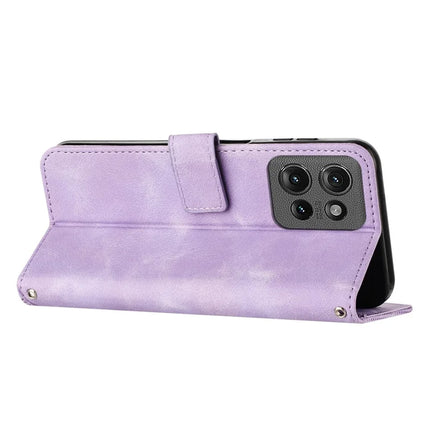 For Motorola Edge 50 5G Case Handbag Imprinted Triangle Leather Phone Cover