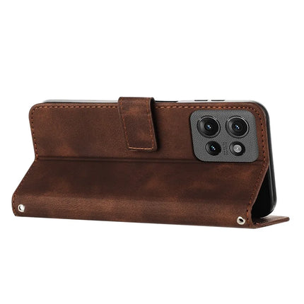 For Motorola Edge 50 5G Case Handbag Imprinted Triangle Leather Phone Cover