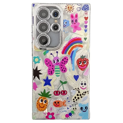 For Samsung Galaxy S23 Ultra Case IMD Cartoon PC+TPU Protective Mobile Cover with Glass Lens Film - MK2