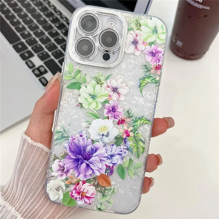 For iPhone 16 Pro Max Case Electroplated IMD TPU+PC Phone Back Cover with Glass Lens Film - FL10