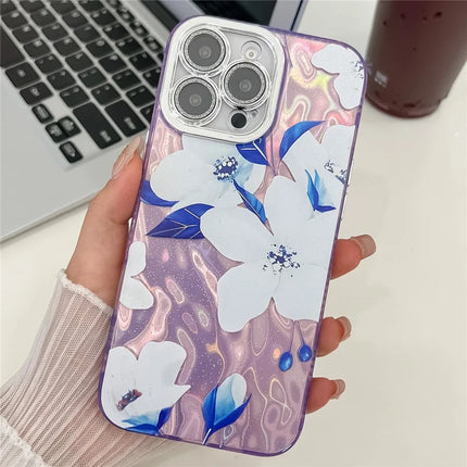 For iPhone 16 Pro Max Case Electroplated IMD TPU+PC Phone Back Cover with Glass Lens Film - FL8