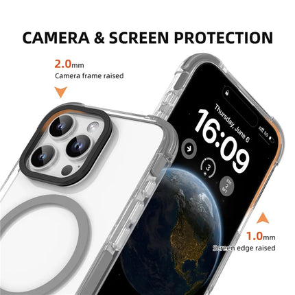 MUTURAL For iPhone 16 Pro Max Clear Case Compatible with MagSafe Four Corners Anti Drop TPU+PC Phone Back Cover