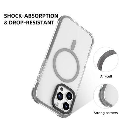 MUTURAL For iPhone 16 Pro Max Clear Case Compatible with MagSafe Four Corners Anti Drop TPU+PC Phone Back Cover