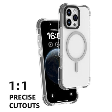 MUTURAL For iPhone 16 Pro Max Clear Case Compatible with MagSafe Four Corners Anti Drop TPU+PC Phone Back Cover