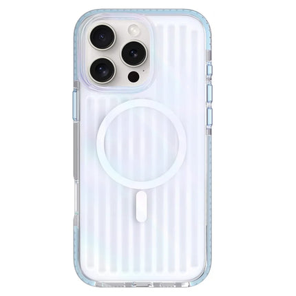 MUTURAL For iPhone 16 Pro Max Case Compatible with MagSafe TPU+PC Phone Back Cover Stripe Pattern