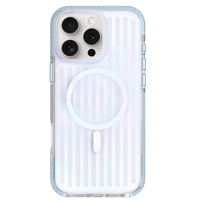 MUTURAL For iPhone 16 Pro Max Case Compatible with MagSafe TPU+PC Phone Back Cover Stripe Pattern