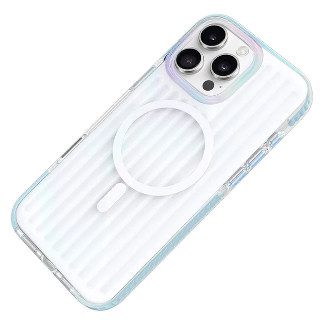 MUTURAL For iPhone 16 Pro Max Case Compatible with MagSafe TPU+PC Phone Back Cover Stripe Pattern