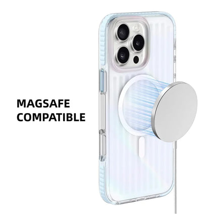 MUTURAL For iPhone 16 Pro Max Case Compatible with MagSafe TPU+PC Phone Back Cover Stripe Pattern