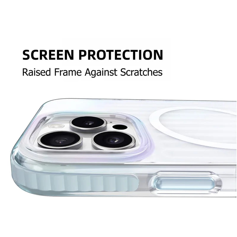 ShopCaseCart Shockproof Slim iPhone 16 Pro Max Protective cover Compatible with MagSafe TPU+PC Phone Back Guard Stripe Pattern