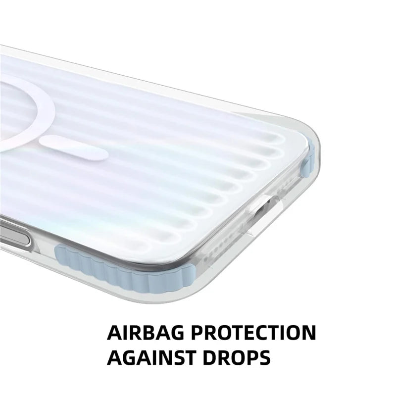 ShopCaseCart Shockproof Slim iPhone 16 Pro Protective cover Compatible with MagSafe TPU+PC Phone Back Guard Stripe Pattern