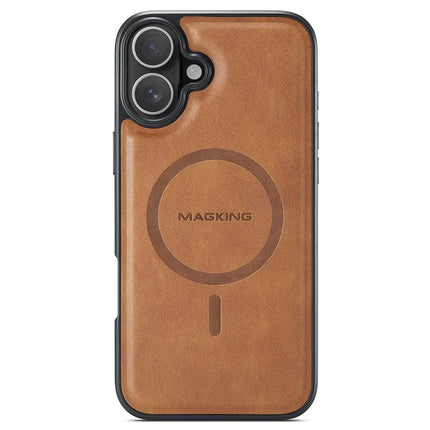 MAGKING K2 Series For iPhone 16 Plus Case Compatible with MagSafe PC+TPU+PU Phone Cover