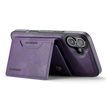 MAGKING K2 Series For iPhone 16 Plus Case Compatible with MagSafe PC+TPU+PU Phone Cover