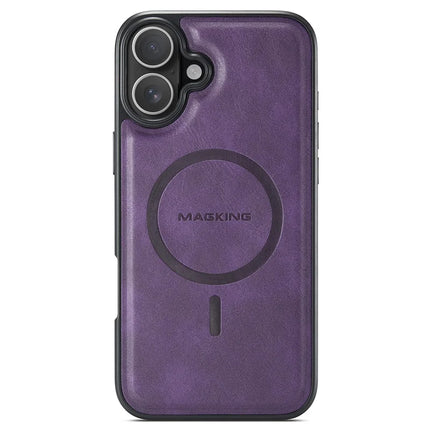 MAGKING K2 Series For iPhone 16 Plus Case Compatible with MagSafe PC+TPU+PU Phone Cover