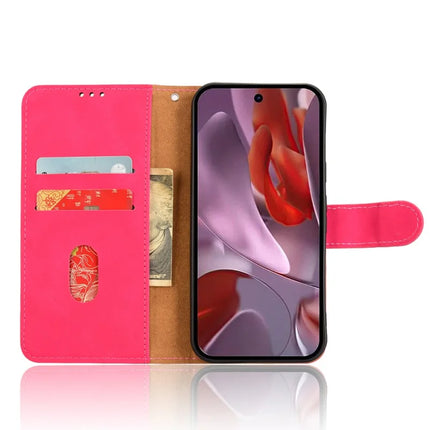 For Google Pixel 9a Leather Case Skin-Feel Anti-Drop Wallet Flip Phone Cover