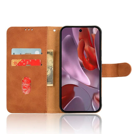 For Google Pixel 9a Leather Case Skin-Feel Anti-Drop Wallet Flip Phone Cover
