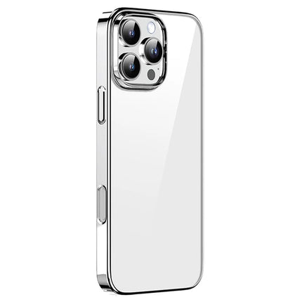 MUTURAL For iPhone 16 Pro Max Clear Phone Case PC+TPU Mobile Back Cover - Silver