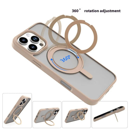 MUTURAL For iPhone 16 Pro Max Case Compatible with MagSafe Ring Kickstand PC+TPU Back Cover