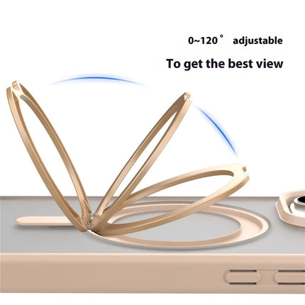 MUTURAL For iPhone 16 Pro Max Case Compatible with MagSafe Ring Kickstand PC+TPU Back Cover