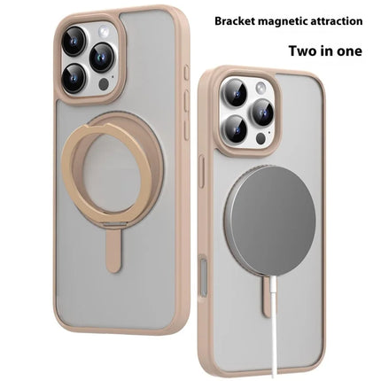 MUTURAL For iPhone 16 Pro Max Case Compatible with MagSafe Ring Kickstand PC+TPU Back Cover