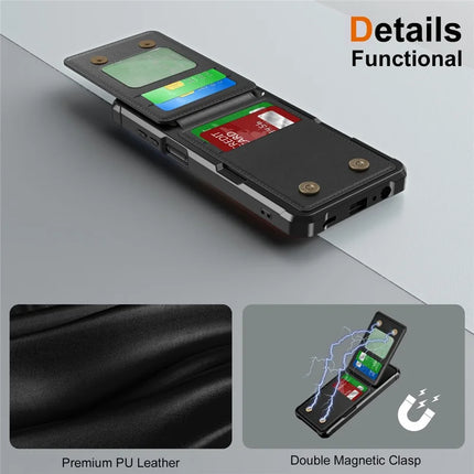 For Samsung Galaxy A16 5G Case Card Slot Kickstand PU+TPU Phone Cover