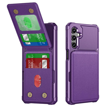 For Samsung Galaxy A16 5G Case Card Slot Kickstand PU+TPU Phone Cover - Purple