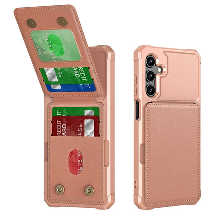 For Samsung Galaxy A16 5G Case Card Slot Kickstand PU+TPU Phone Cover - Rose Gold