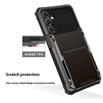 For Samsung Galaxy A16 5G  /  4G Case PC+TPU Dual Layer Back Phone Cover with Card Holder