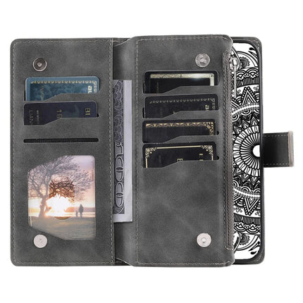 Style 006 For Google Pixel 9a Phone Case Mandala Flower Pattern PU Leather Zipper Wallet Stand Cover