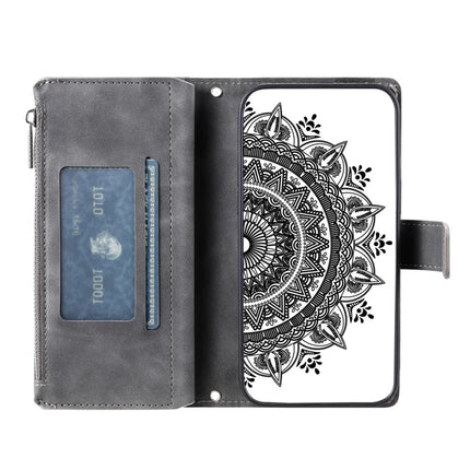 Style 006 For Google Pixel 9a Phone Case Mandala Flower Pattern PU Leather Zipper Wallet Stand Cover