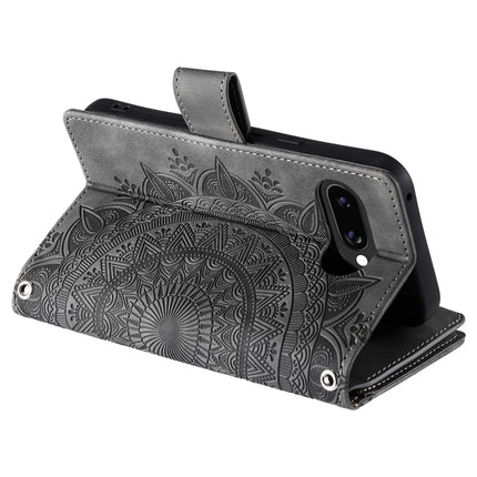 Style 006 For Google Pixel 9a Phone Case Mandala Flower Pattern PU Leather Zipper Wallet Stand Cover