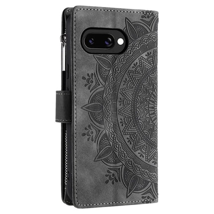 Style 006 For Google Pixel 9a Phone Case Mandala Flower Pattern PU Leather Zipper Wallet Stand Cover