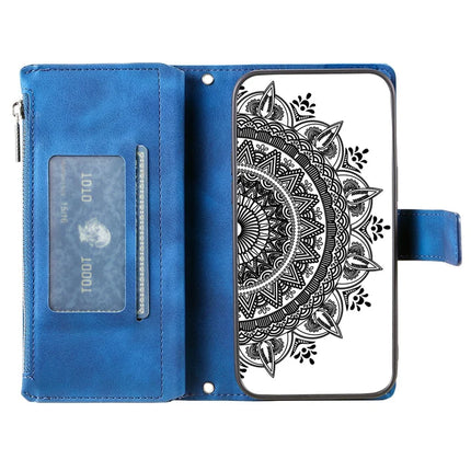 Style 006 For Google Pixel 9a Phone Case Mandala Flower Pattern PU Leather Zipper Wallet Stand Cover
