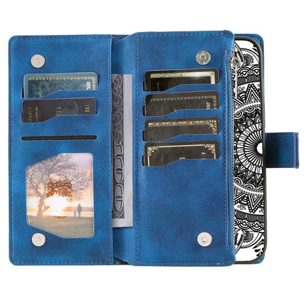 Style 006 For Google Pixel 9a Phone Case Mandala Flower Pattern PU Leather Zipper Wallet Stand Cover