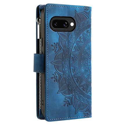 Style 006 For Google Pixel 9a Phone Case Mandala Flower Pattern PU Leather Zipper Wallet Stand Cover