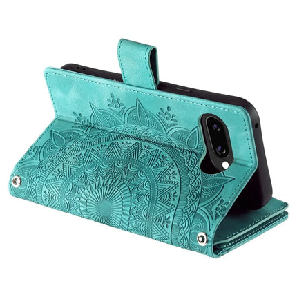 Style 006 For Google Pixel 9a Phone Case Mandala Flower Pattern PU Leather Zipper Wallet Stand Cover