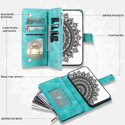 Style 006 For Google Pixel 9a Phone Case Mandala Flower Pattern PU Leather Zipper Wallet Stand Cover