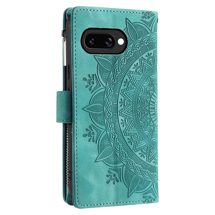 Style 006 For Google Pixel 9a Phone Case Mandala Flower Pattern PU Leather Zipper Wallet Stand Cover