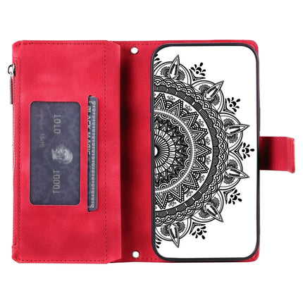 Style 006 For Google Pixel 9a Phone Case Mandala Flower Pattern PU Leather Zipper Wallet Stand Cover
