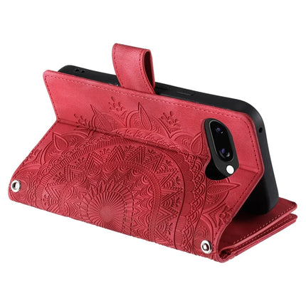 Style 006 For Google Pixel 9a Phone Case Mandala Flower Pattern PU Leather Zipper Wallet Stand Cover