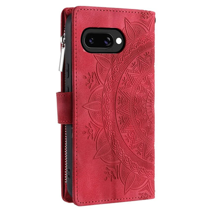 Style 006 For Google Pixel 9a Phone Case Mandala Flower Pattern PU Leather Zipper Wallet Stand Cover